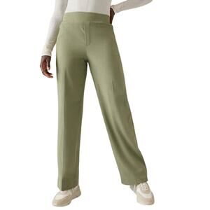 Athleta Brooklyn Heights High Rise Wide Leg Trouser Pant Pockets Stretch Comfy